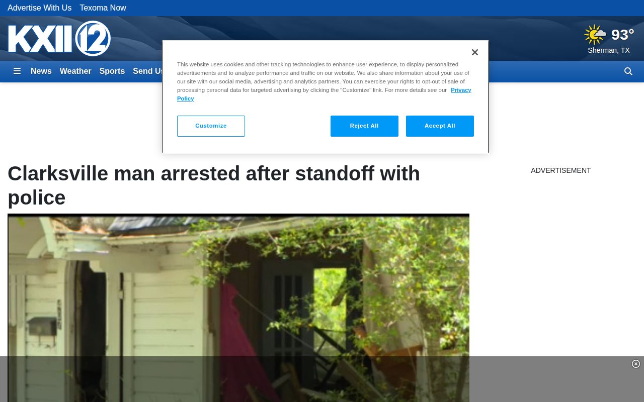 Red River County crime-news report screenshot showing regional arrest coverage context